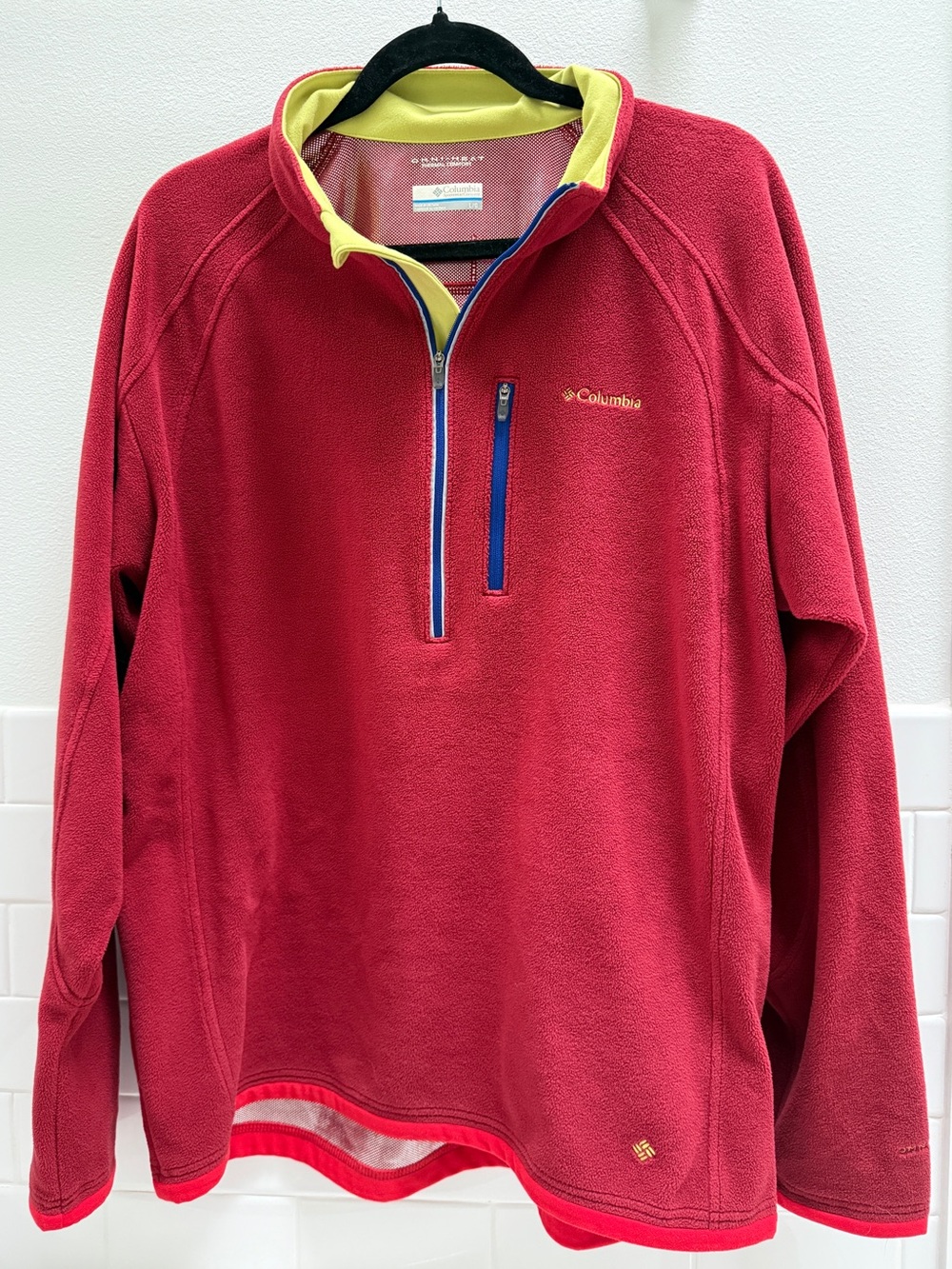 Columbia Omni-Heat Half-Zip Fleece Pullover Red - Men’s Size Large